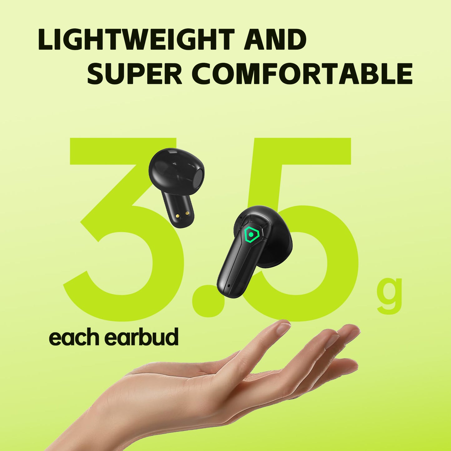 TWS Wireless Earbuds Bluetooth 5.3 in Ear Light-Weight Headphones Mini Ear Buds Built-in Microphone with DIY Customizable Charging Case,Ultra-Light 3.5g for Teens,Young Adults