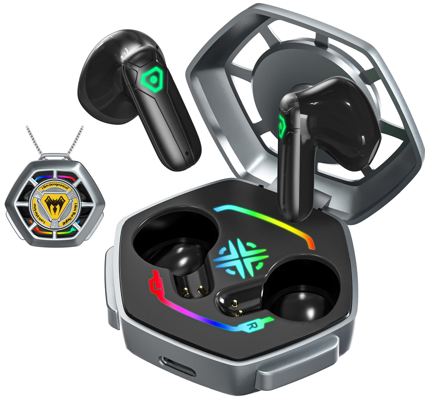 TWS Wireless Earbuds Bluetooth 5.3 in Ear Light-Weight Headphones Mini Ear Buds Built-in Microphone with DIY Customizable Charging Case,Ultra-Light 3.5g for Teens,Young Adults